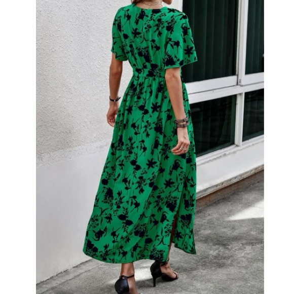 Boho floral print butterfly sleeve maxi dress - Picture 3 of 4